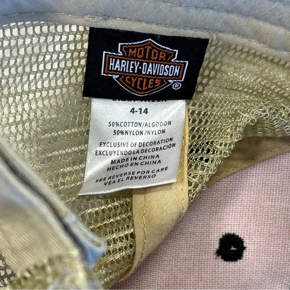 Harley Davidson Kids Youth Racing Stripe Vintage Look Hat Adjustable Velcro Back - Picture 5 of 5